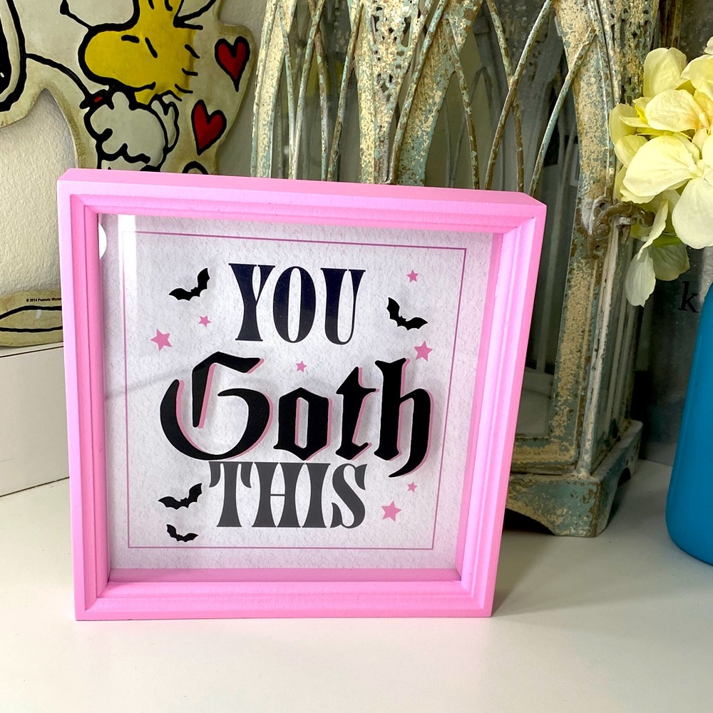 Gothic Pink Framed 'You Goth This' Wall Art
